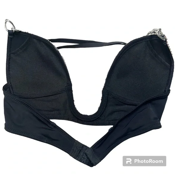 Silver & Purple Rhinestone Decorated Bra 34C - Picture 6 of 10